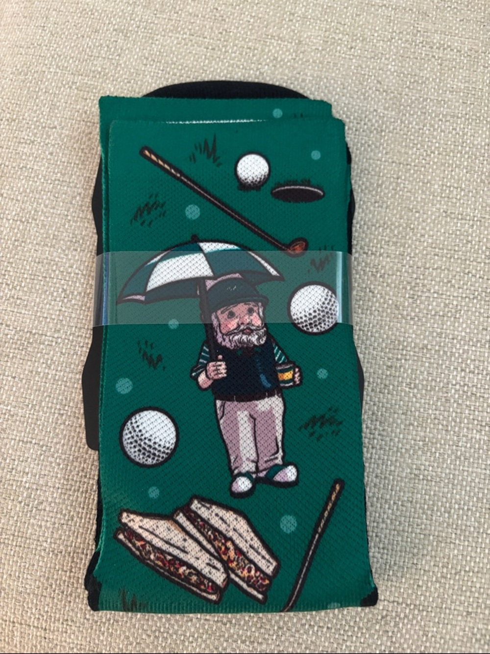 Rock ‘Em Socks Augusta All-Over Socks NWT L/XL (9-13) Golf Gnome